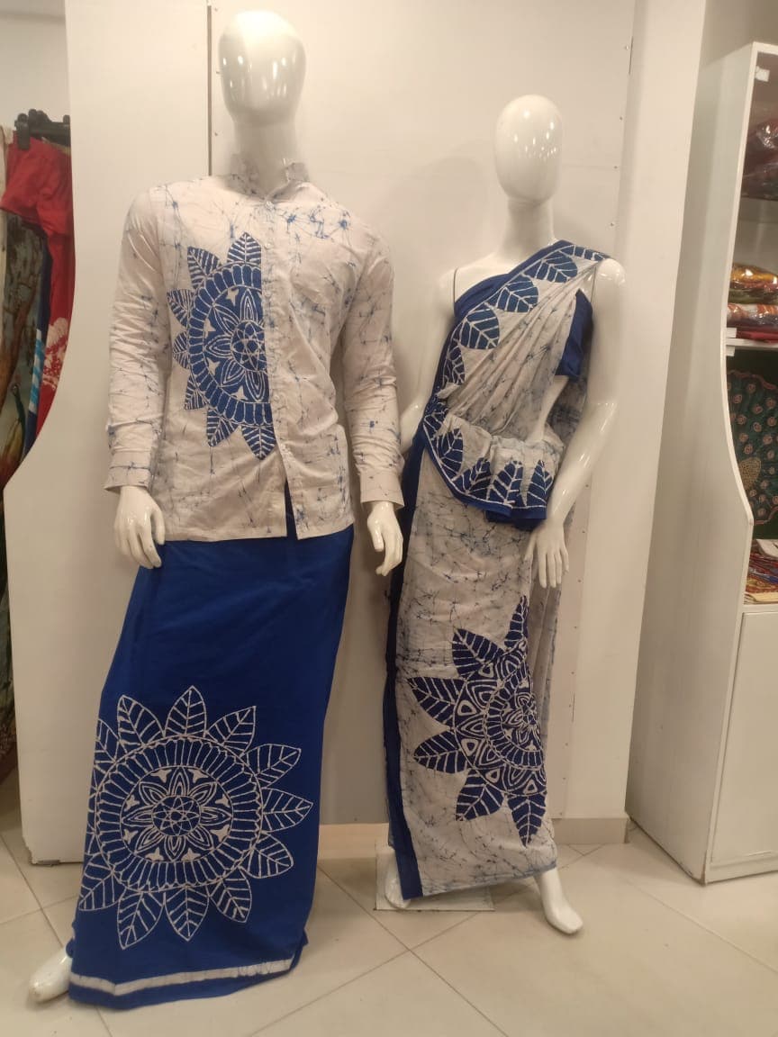 Batik Couple Set (Saree & Sarong)